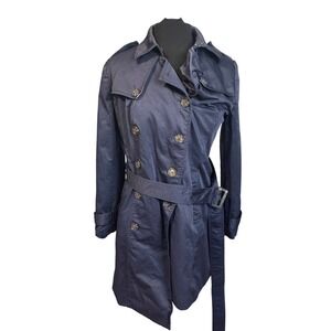 Banana Republic Navy Double-Breasted Trench Coat